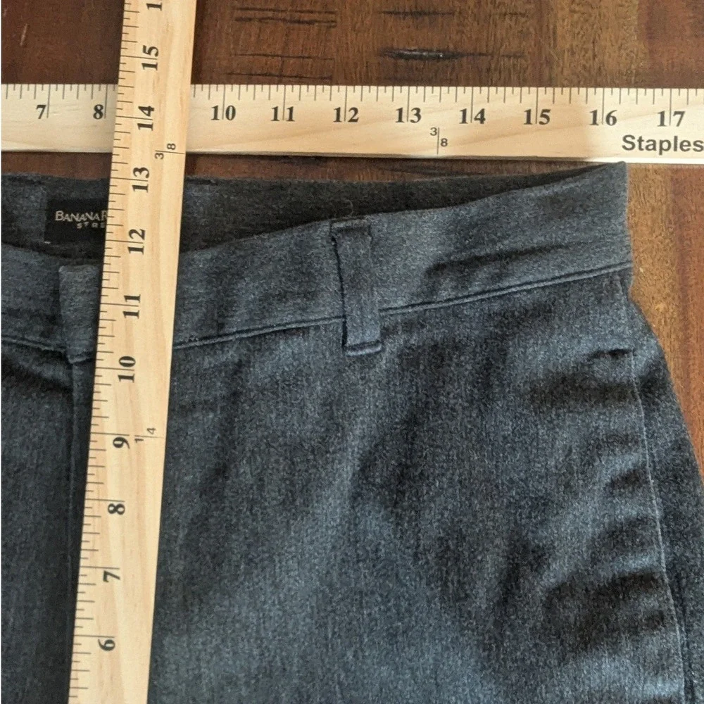 Vtg Banana Republic Dress Pants Mens 33L Charcoal Gray Flat Front Classic Prep‎